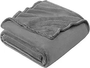 Hansleep Fleece Blanket Twin Size Grey, Soft Cozy Twin Blanket, Fuzzy Flannel Blanket for Bed, Sofa, Couch, Travel, Camping, 60 x 80 Inches