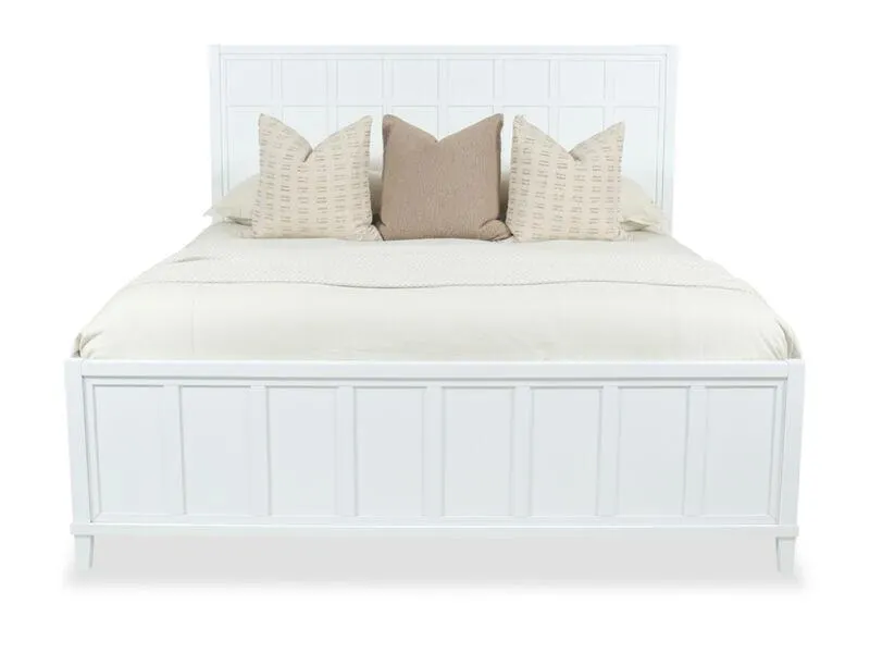 Hudson White Queen Panel Bed