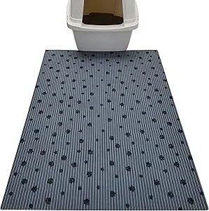 Drymate XL Original Cat Litter Mat, Contains Mess from Box, Protects Floors, Urine-Proof, Machine Washable, Soft on Kitty Paws, Absorbent, Waterproof (USA Made, Recycled Content) (28”x36”)(GreyStripe)