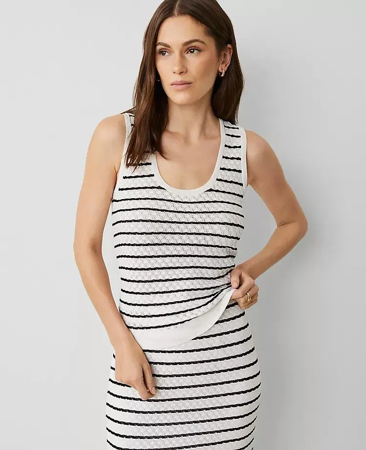 Textured Striped Sweater Shell