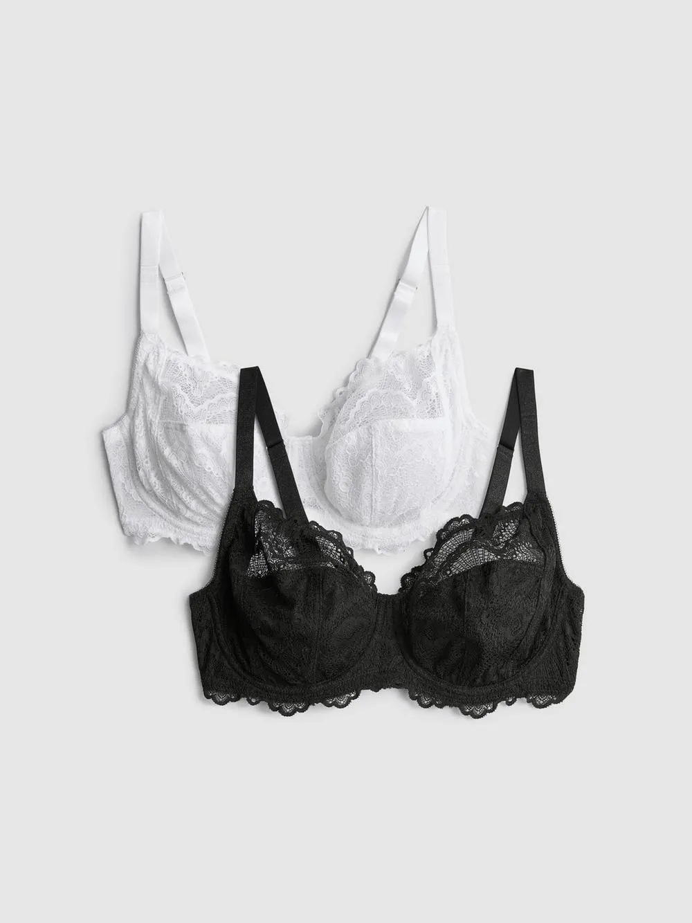 2pk D-H Non Padded Lace Bras