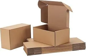 9x6x4 Shipping Boxes Set of 20, Brown Corrugated Cardboard Literature Mailer Box for Packaging, Mailing, Business