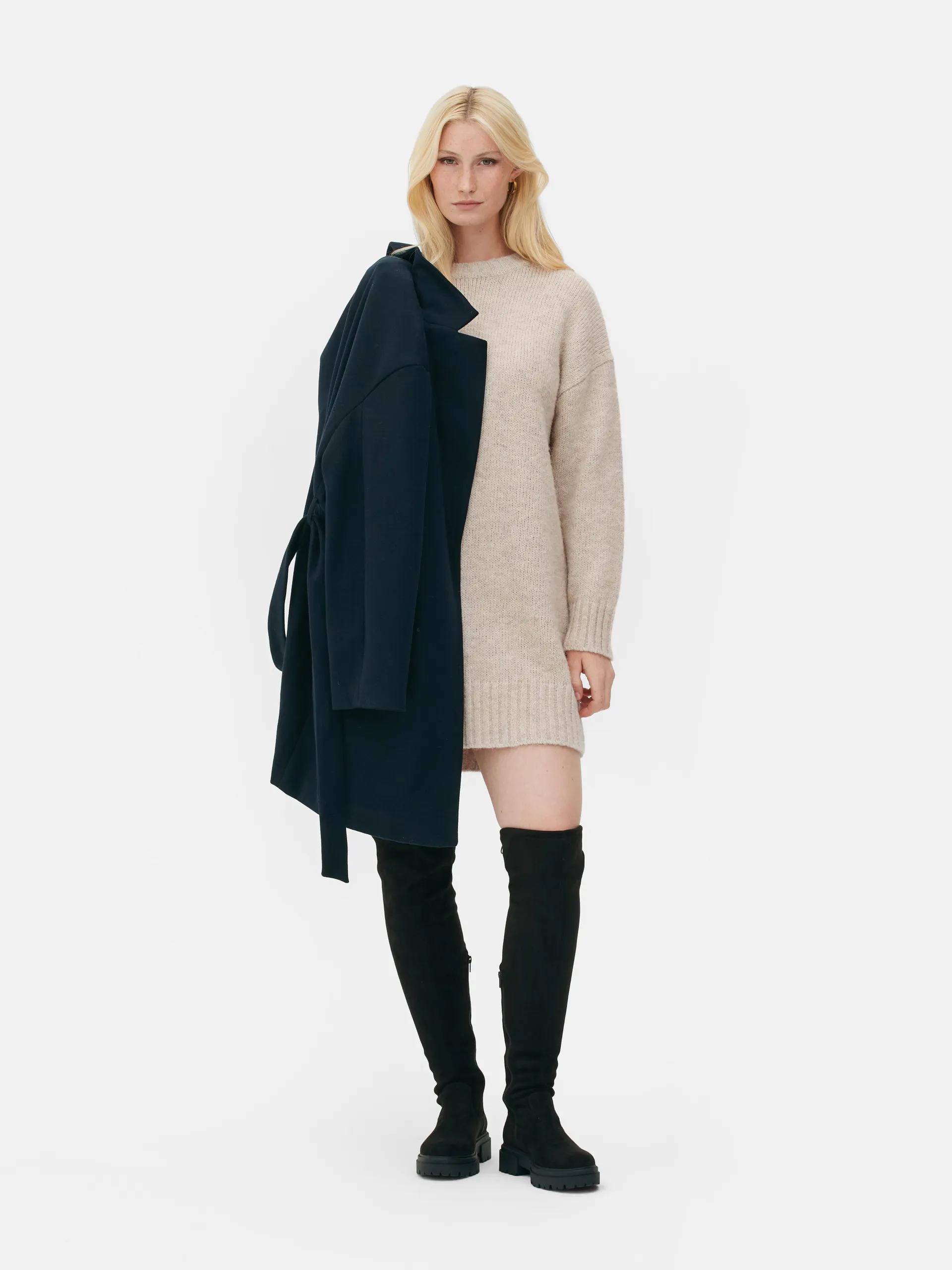 Crew Neck Sweater Dress