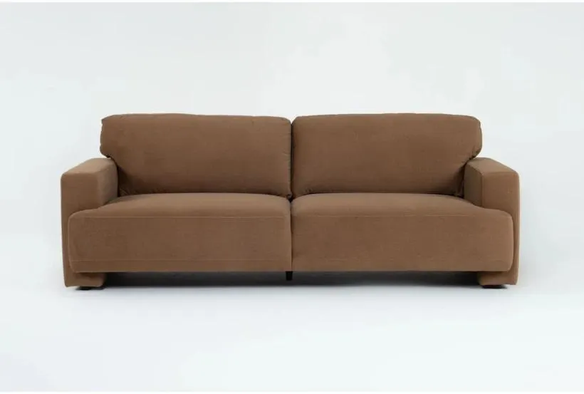 Milan Tobacco Brown Velvet Fabric 90" Sofa