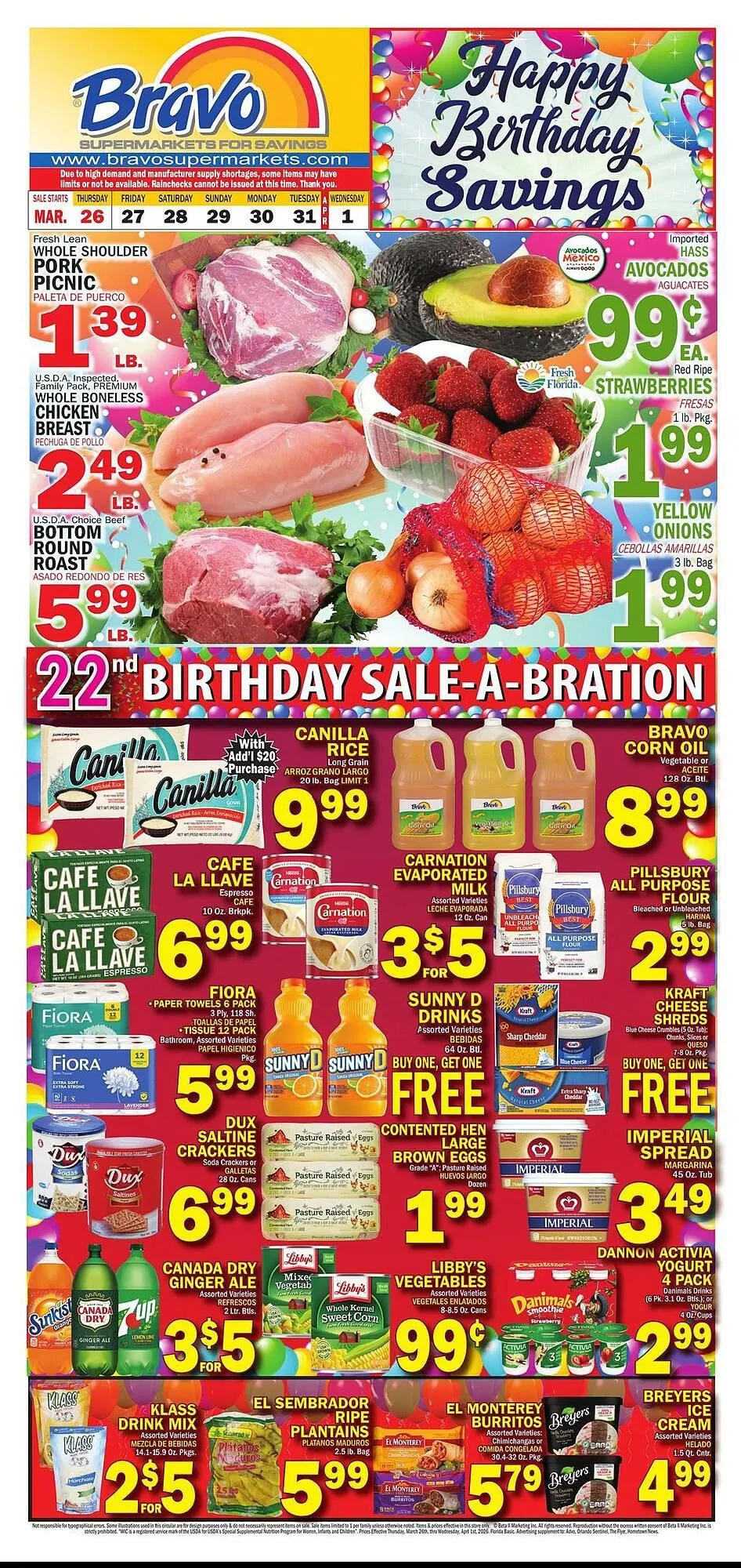 Weekly ad Bravo Supermarkets weekly ad from March 26 to April 1 2026 - Page 1