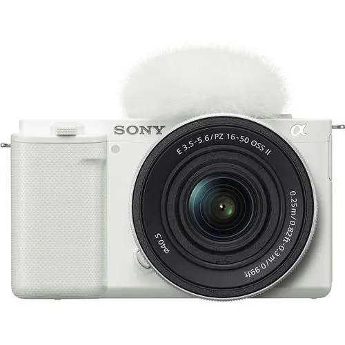 Sony Alpha ZV-E10 Mirrorless Vlog Camera with 16-50mm f/3.5-5.6 II Lens (White)