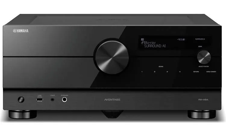 Yamaha AVENTAGE RX-A8A 11.2-channel home theater receiver with Dolby Atmos®, Wi-Fi®, Bluetooth®, Apple AirPlay® 2, and Amazon Alexa compatibility