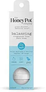 The Honey Pot Company - Balancing Fragrance Free Bath Bombs - pH Balancing, Refreshing and Hydrating - 3ct