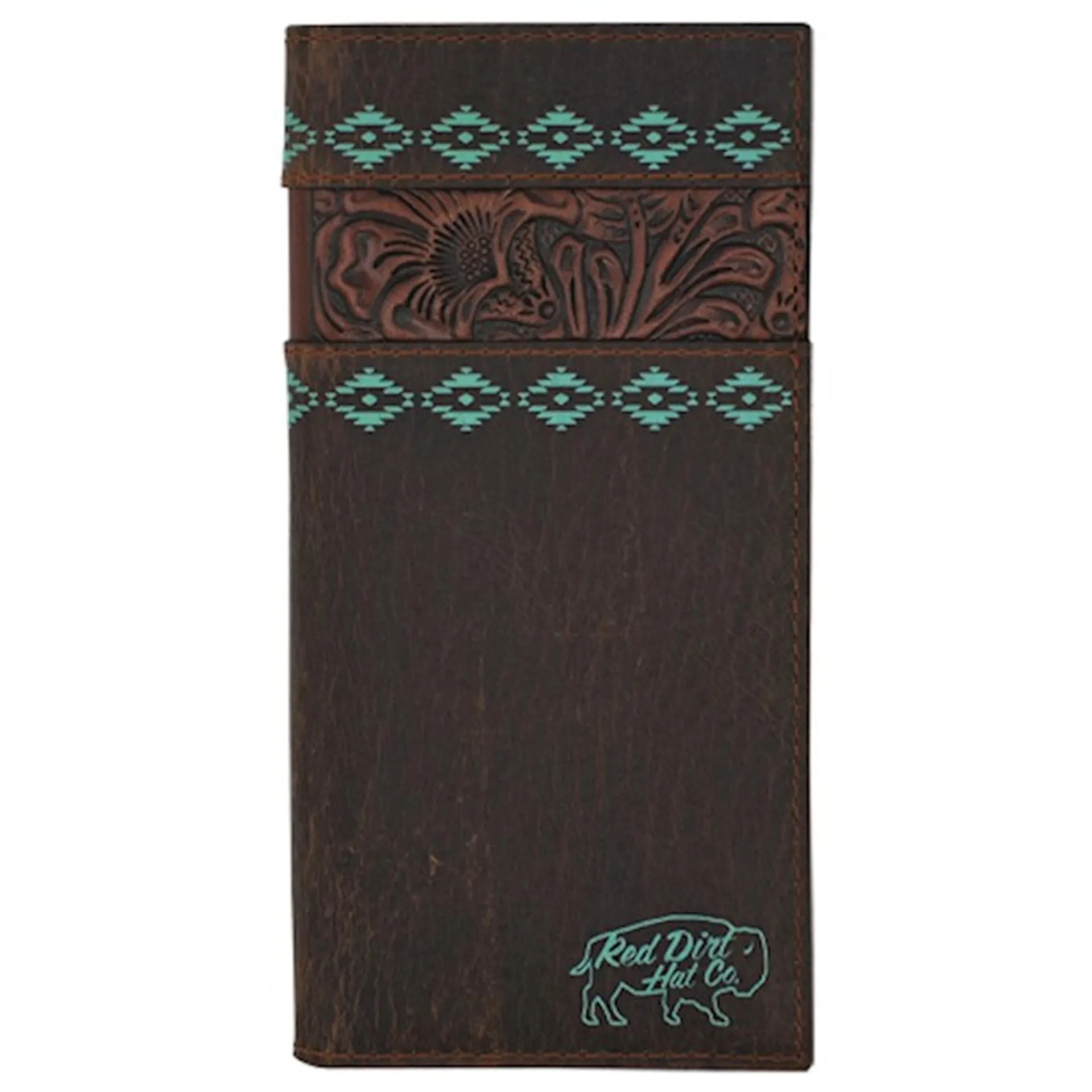 Red Dirt Hat Co Rodeo Wallet Tooled Accent w/Turquoise Design