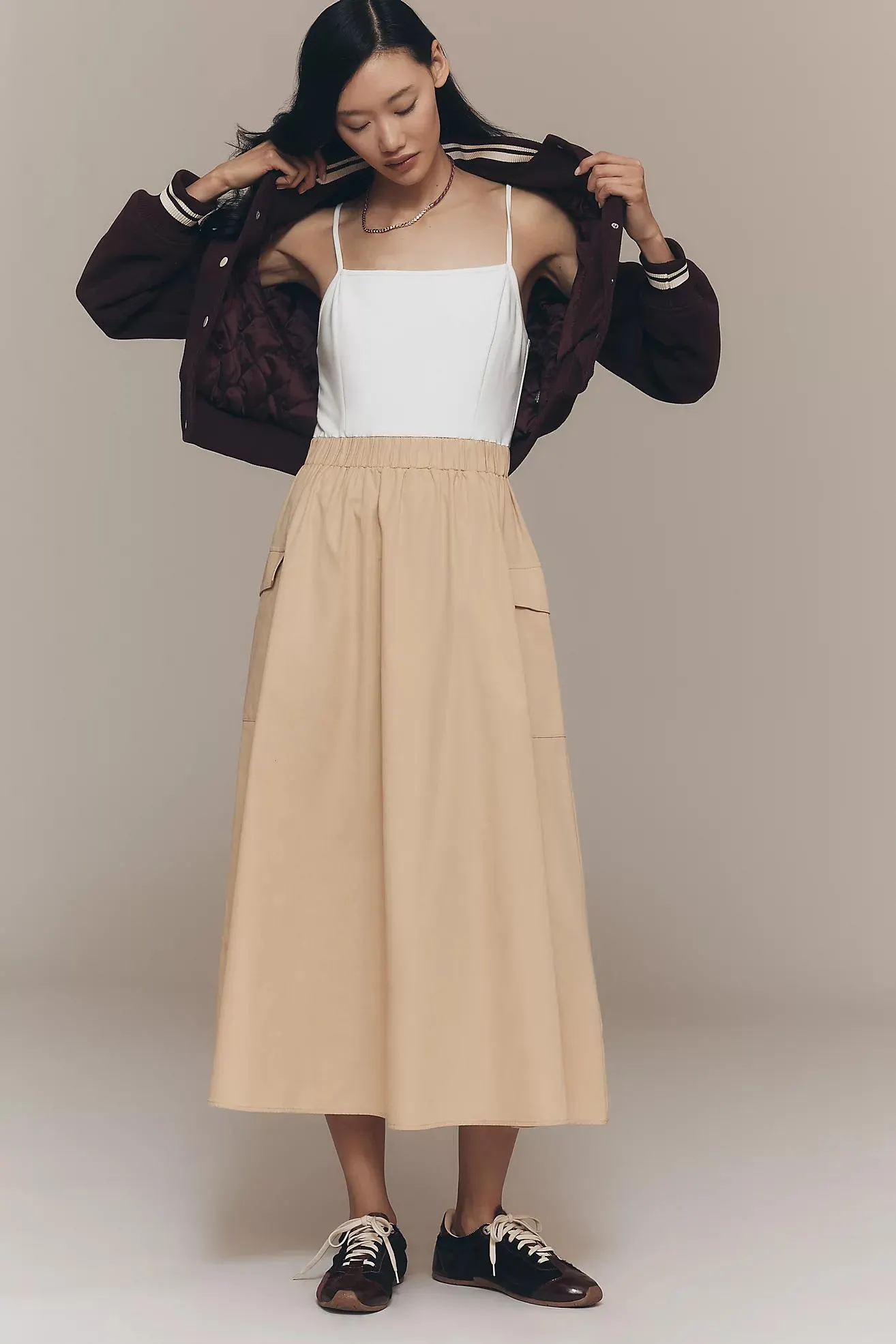 By Anthropologie Cargo A-Line Midi Dress