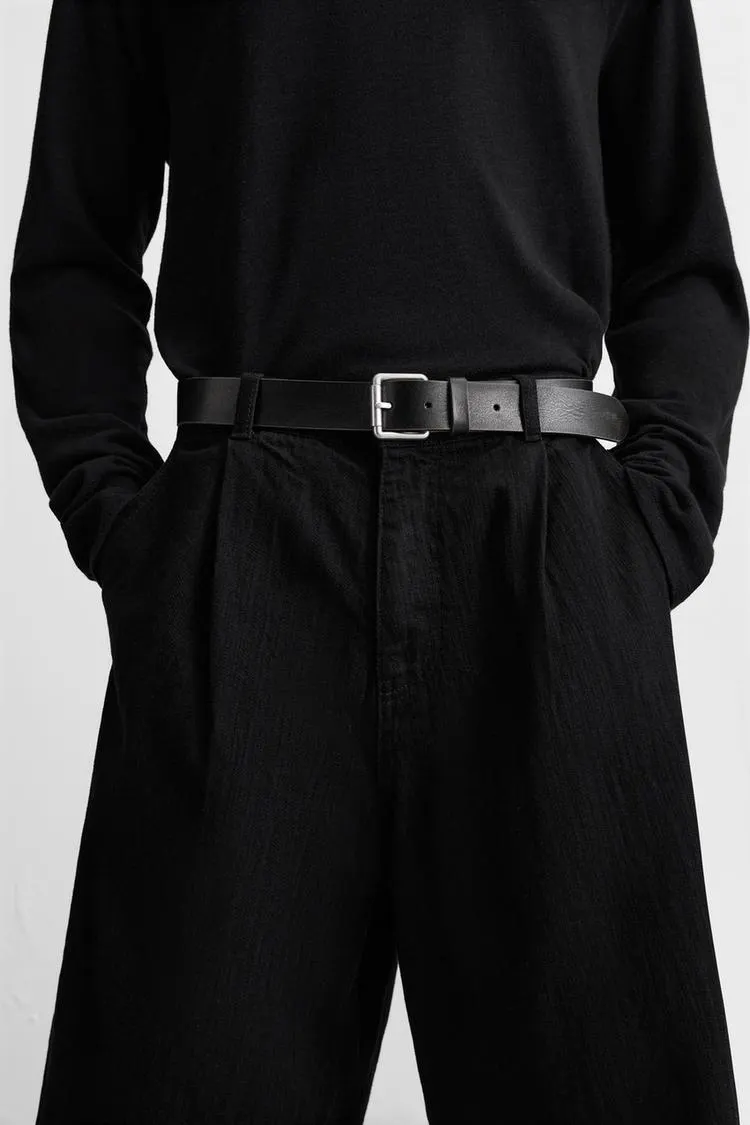 VINTAGE EFFECT LEATHER BELT