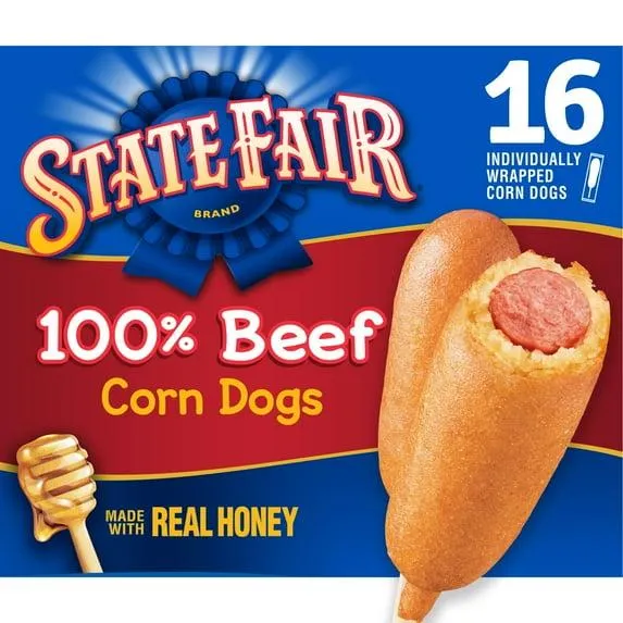 State Fair 100% Beef Corn Dogs, 42.7 oz, 16 Count (Frozen)
