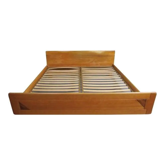 Mid 20th Century Vintage European King Bed by Nissen & Gehl for Seltz France