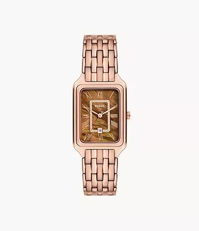 Raquel Three-Hand Date Rose Gold-Tone Stainless Steel Watch