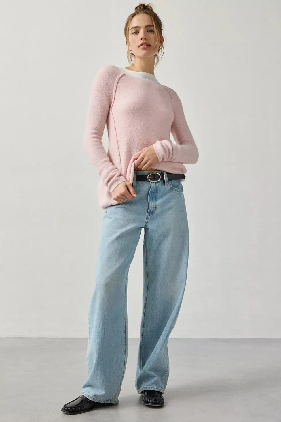 BDG Angel Boatneck Fit-And-Flare Tunic Sweater