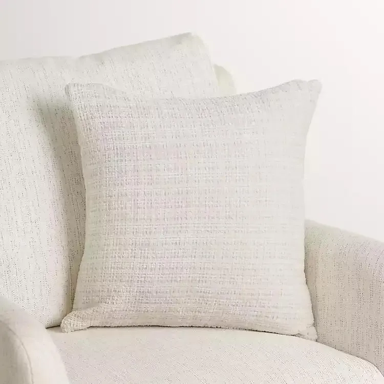 Ivory Chenille Textured Pillow