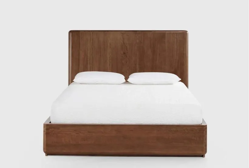 Citra Brown Queen Mango Wood Platform Bed