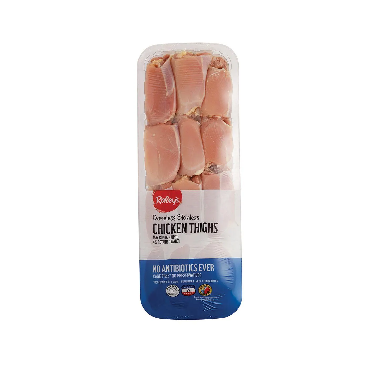 Raley's Chicken Boneless Skinless Thighs Club Pack No Antibiotics Ever