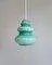 Space Age Pendant Light in Blue-Green Opaline Glass, 1960s