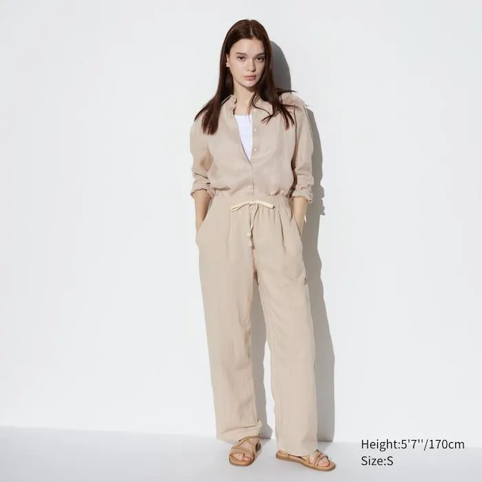 Linen Blend Easy Pants