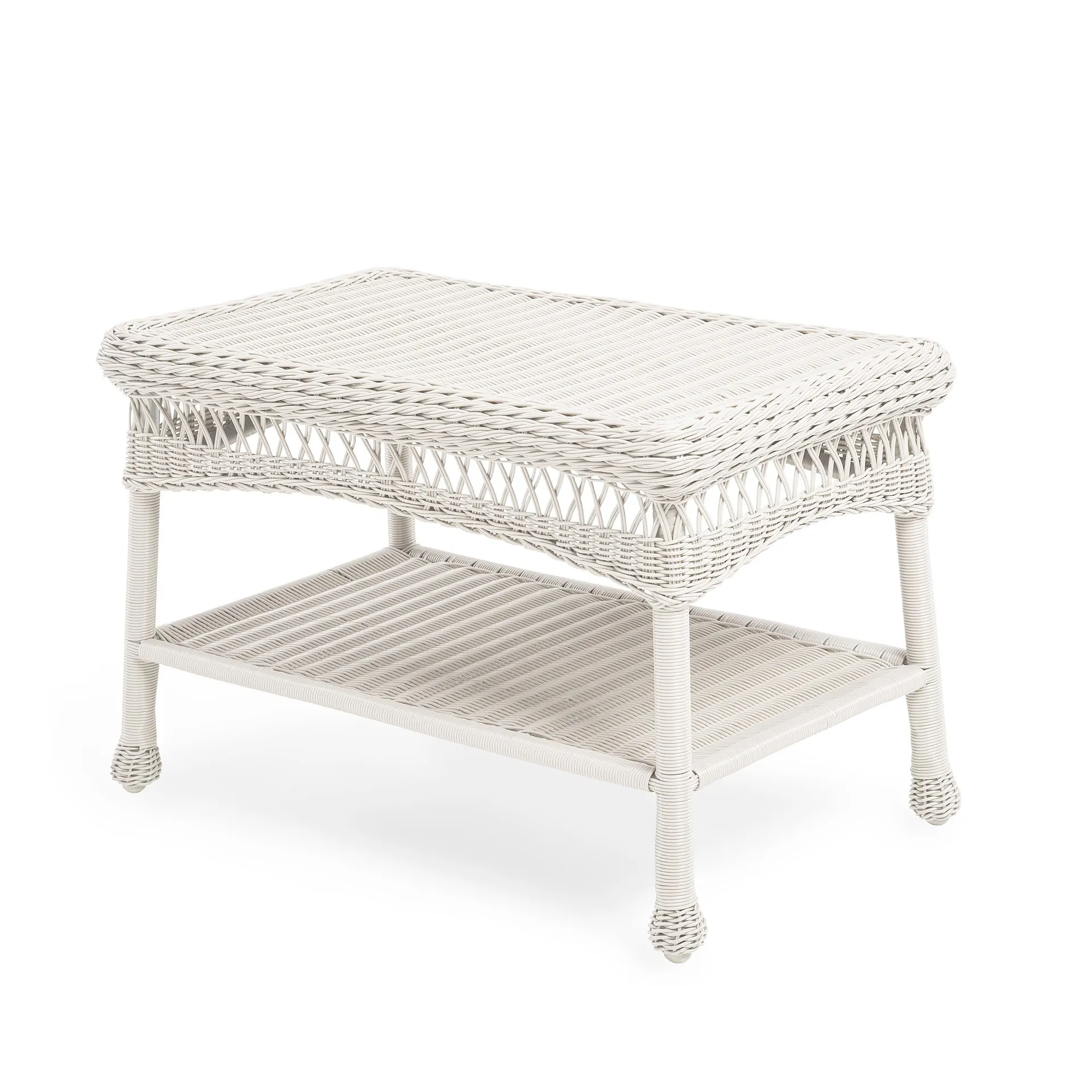 Easy Care Resin Wicker Coffee Table, Off-White