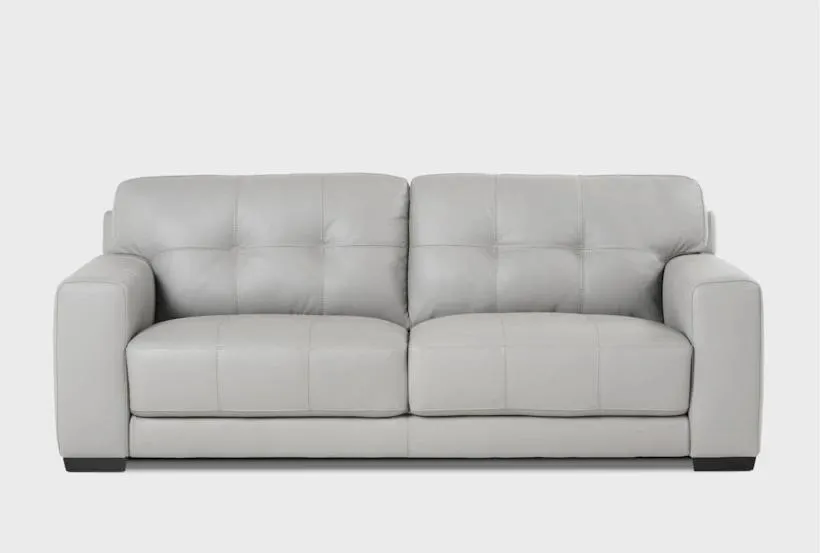 Nico Grey 85" Tufted Leather Sofa