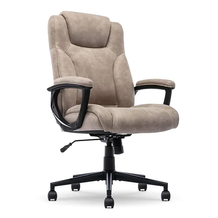 Serta Comfort Eco Ergonomic Velvet Fabric Swivel Executive Chair,