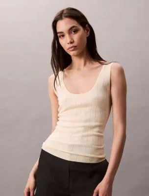 Viscose Blend Ribbed Tank Top