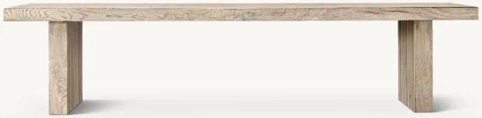 Reclaimed Oak Reeded Plank Coffee Table