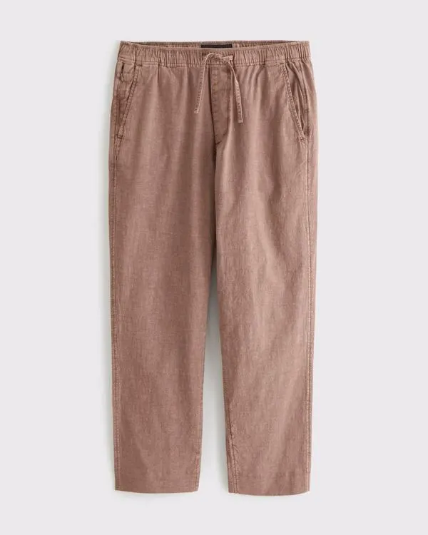 Loose Linen-Blend Pull-On Pant
