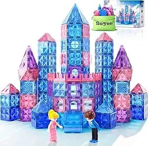 Diamond Magnetic Building Blocks - Princess Toys for 3-8 Year Old Girls & Boys - 3 4 5 6 Year Old Girl Birthday Xmas Present Preschool K12 Classroom Decor Classroom Must Haves School Supplies