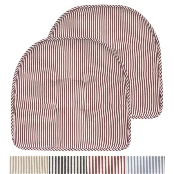 Pinstripe U-shaped Memory Foam Chair Pad