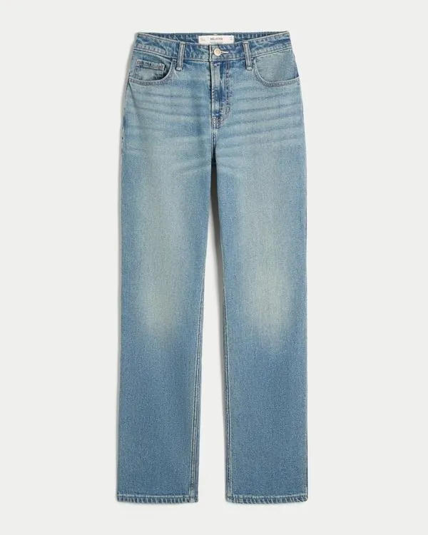 High-Rise Medium Wash Straight Jean