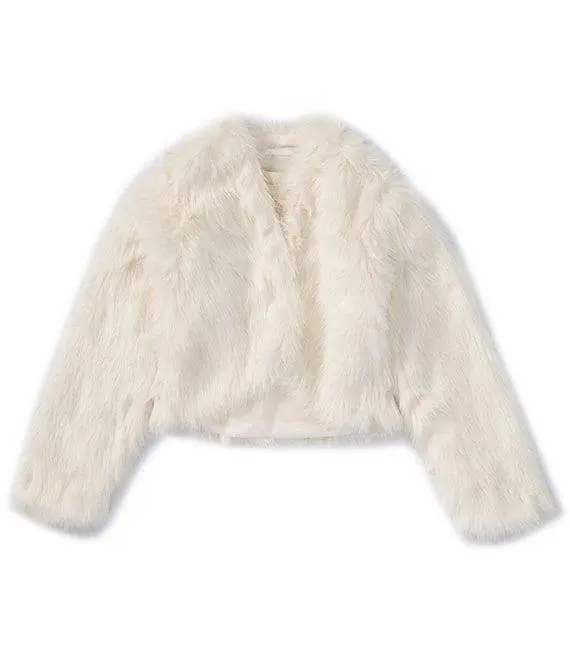 Big Girls 7-16 Long Sleeve Faux Fur Jacket