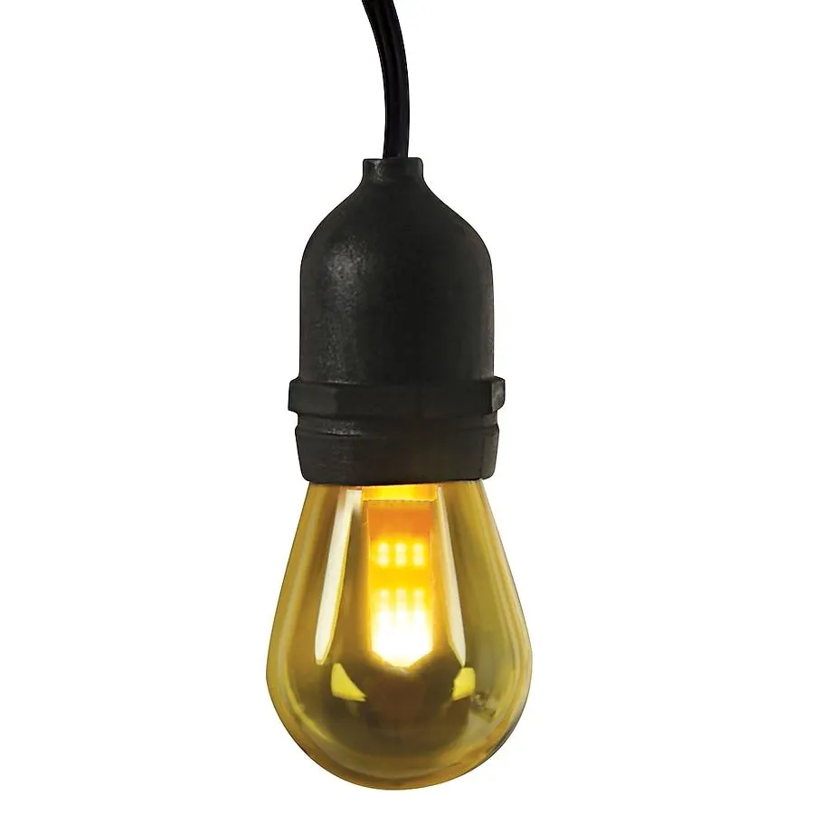 Feit Electric 12-ft Plug-in Black Indoor/Outdoor String Light with 6 Yellow -Light LED Edison Bulbs