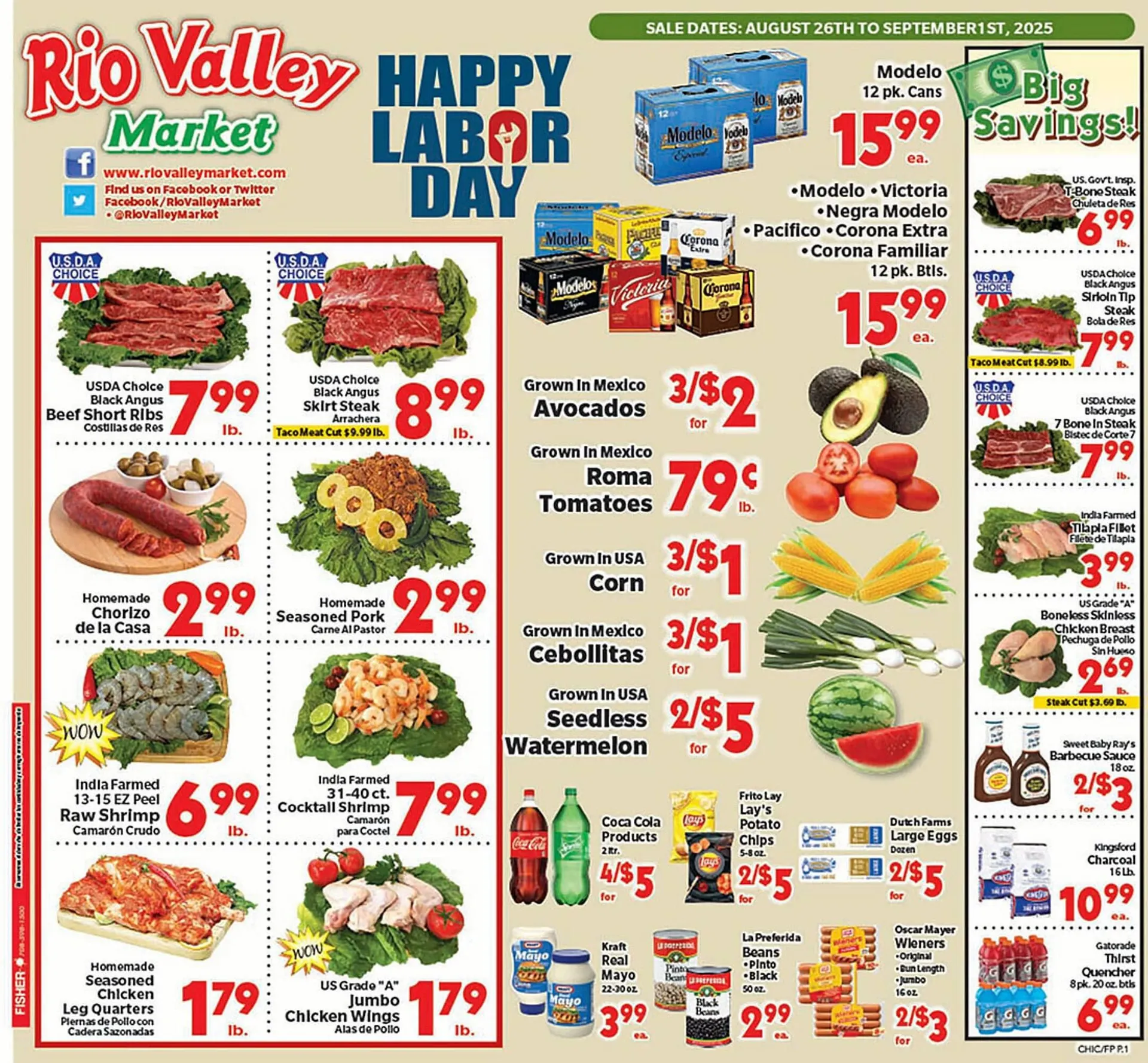 Weekly ad Rio Valley Market Weekly Ad from August 26 to September 1 2025 - Page 1
