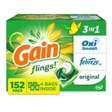 Gain Flings! 3 in 1 Laundry Detergent Pacs, Original Scents, 152 ct.