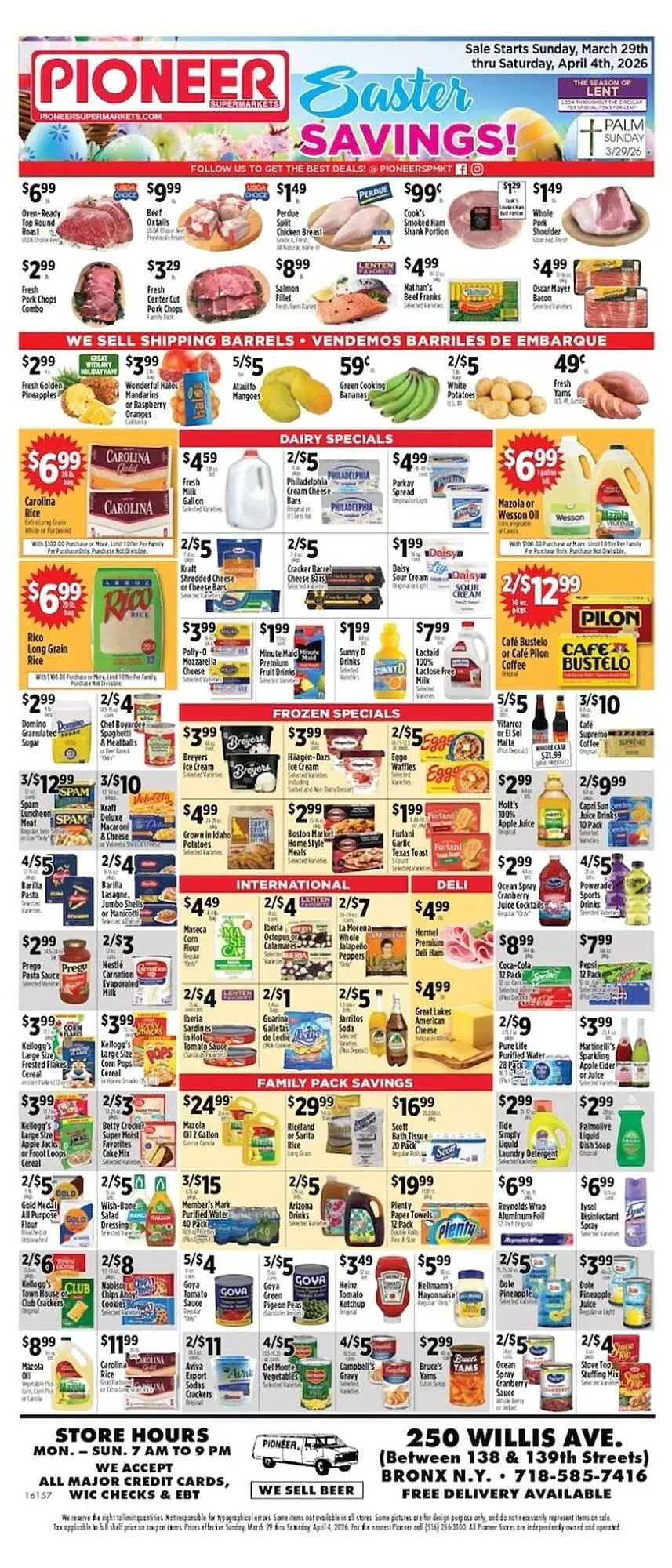 Weekly promotion Pioneer Supermarkets weekly ad spanning from March 29 to April 4 2026 - Page 1 for Catalogue 365