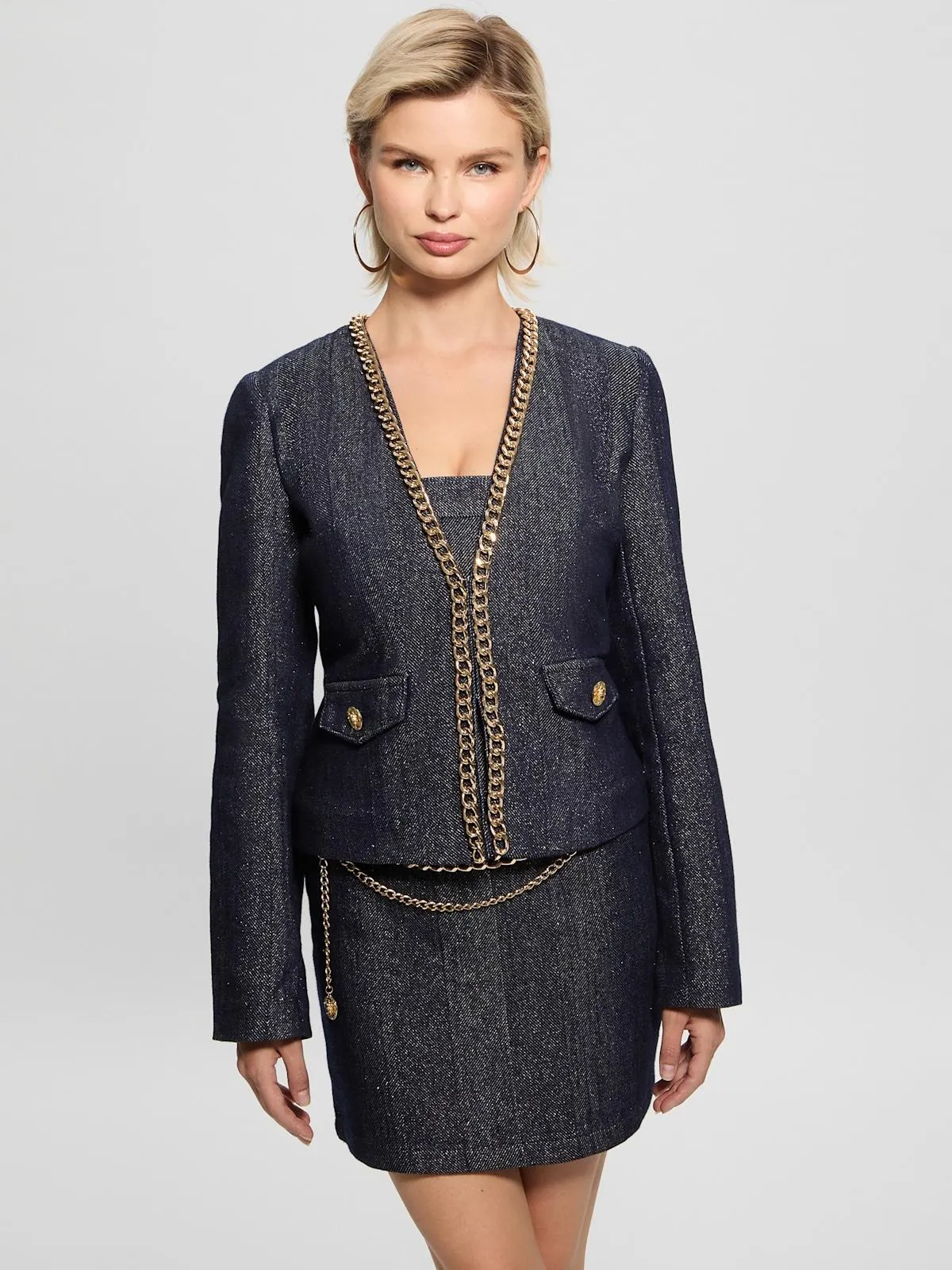 Chana Shimmer Denim Jacket