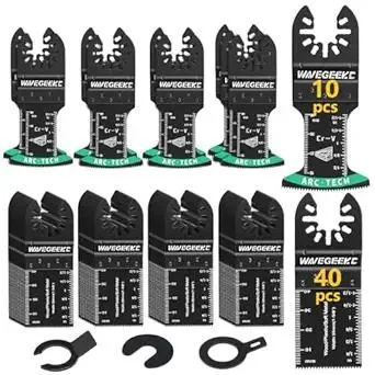 53 pcs Universal Wood Oscillating Tool Saw Blades Multitool Blades Kit Blade Fit DeWalt Fein Multimaster Porter Ryobi Cable Bosch Rockwell Milwaukee Oscillating Tool Blades