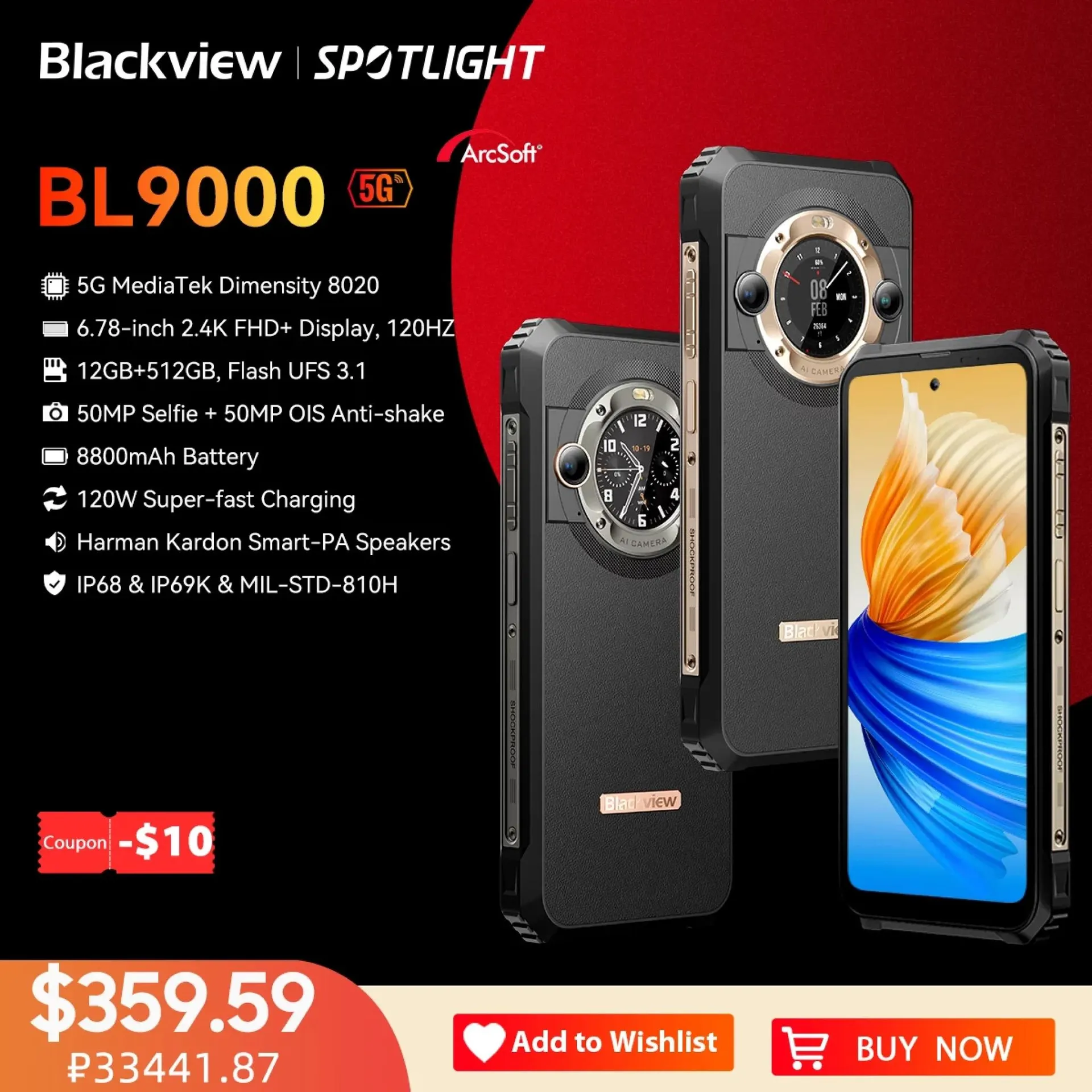 [Estreno mundial] Smartphone robusto Blackview BL9000 5G 6.78