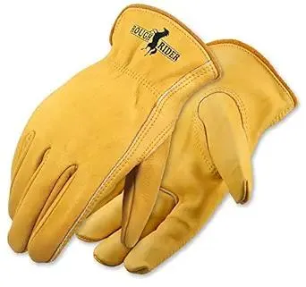Galeton - 25001PR-XL Rough Rider Premium Leather Driver Gloves With Elastic Back Gold