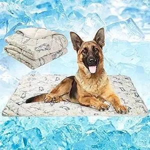 Dog Cooling Mat, Pet Washable Non-Toxic Summer Dogs Cats Cooling Pads Sleeping Kennel Mats Cool Ice Blanket for Indoor & Outdoor Dog Beach Essentials Brown Small