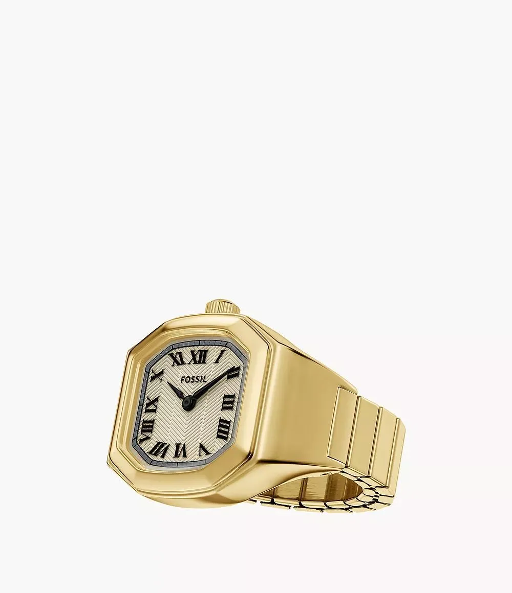 Harlow Watch Ring Two-Hand Gold-Tone Stainless Steel Watch