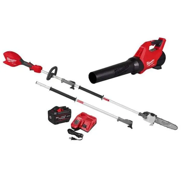 M18 FUEL 120 MPH 500 CFM 18V Brushless Cordless Battery Powered Blower Kit w/ Pole Saw, 12.0 Ah FORGE Battery, Charger