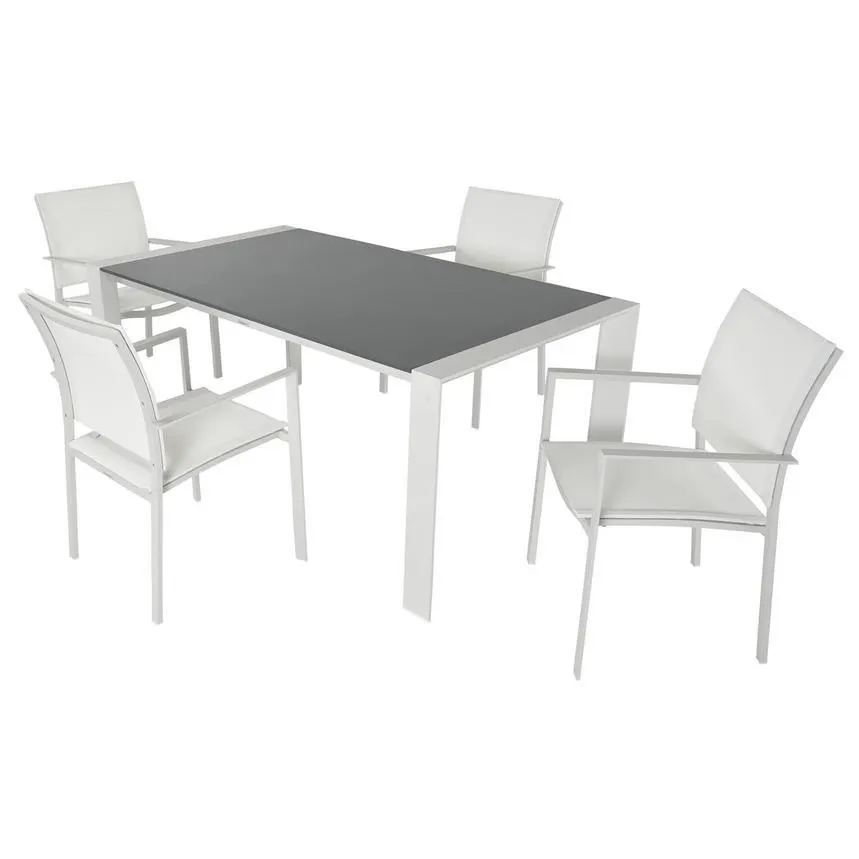 Mykonos White 5-Piece Patio Set