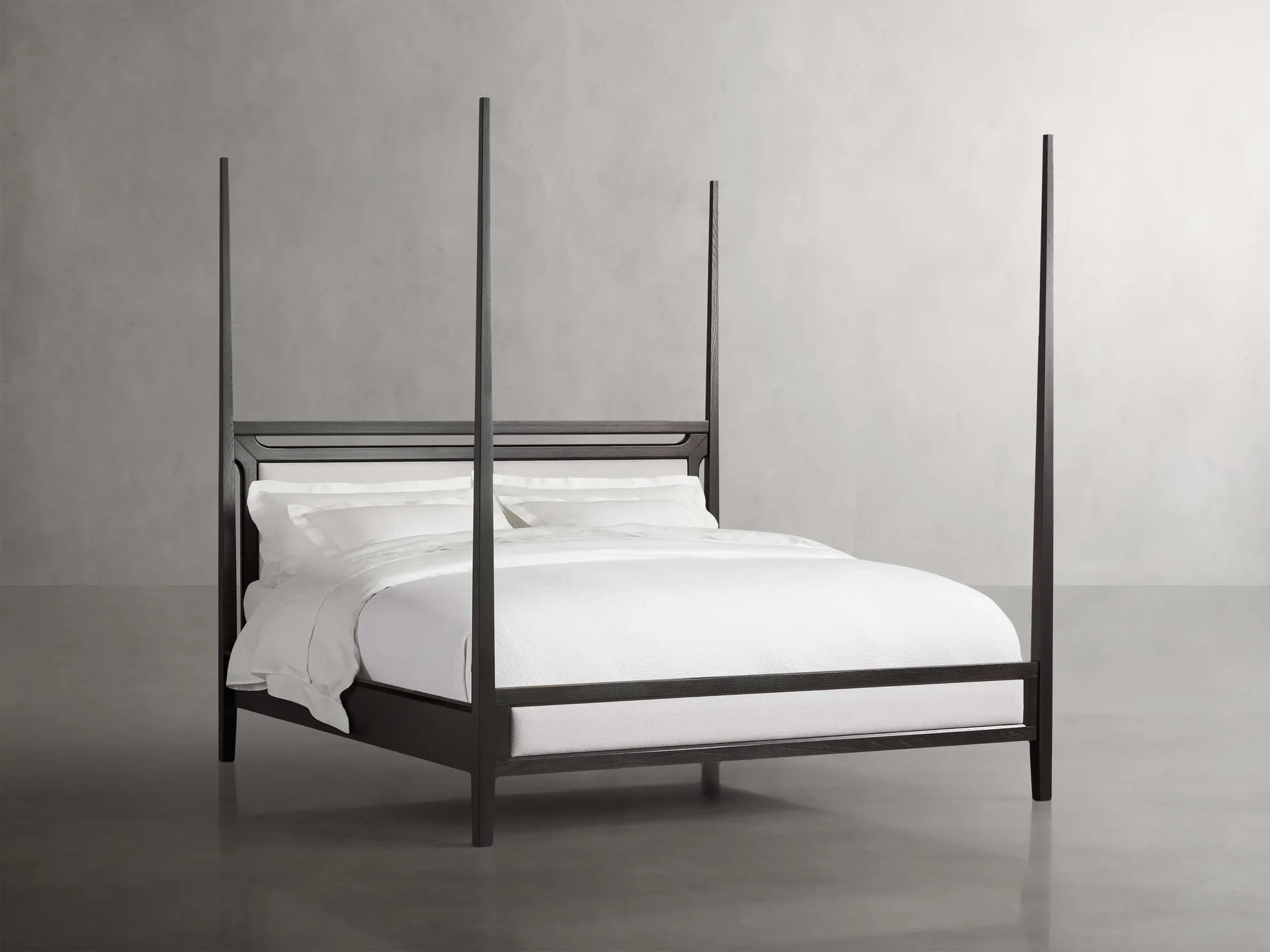 Brock Upholstered Poster Bed in Dark Twilight