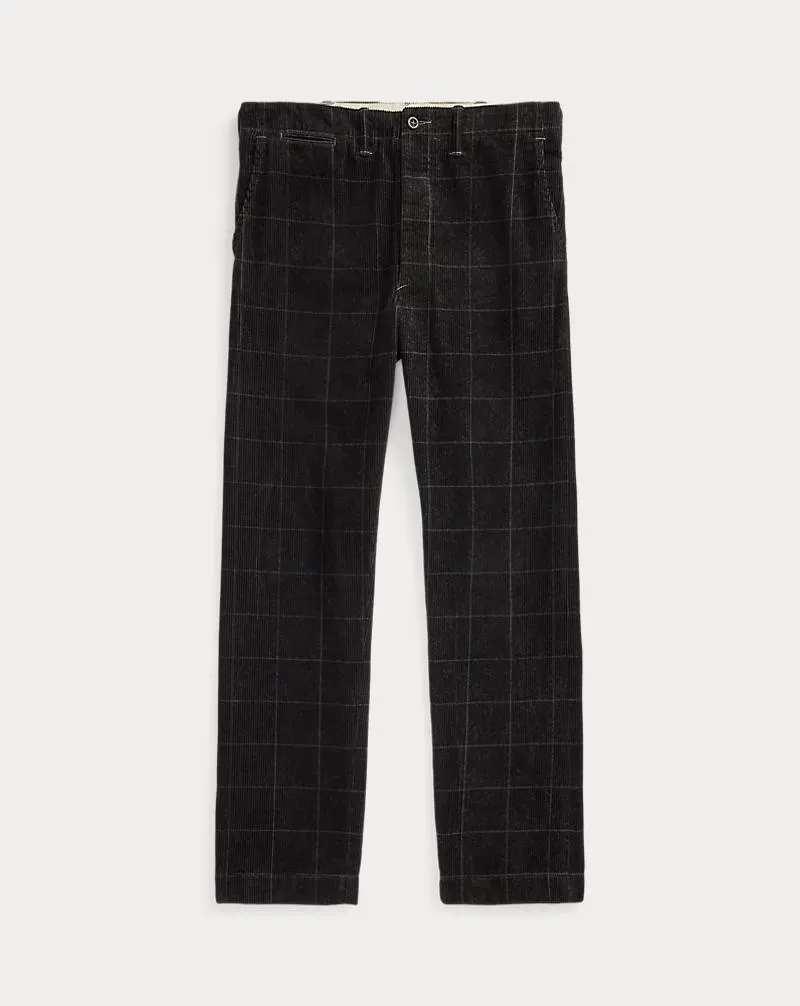 Check-Print Corduroy Officer’s Pant