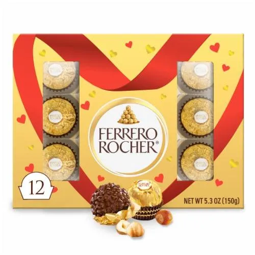 Ferrero Rocher Gourmet Milk Chocolate Hazelnut, Individually Wrapped Candy for Gifting