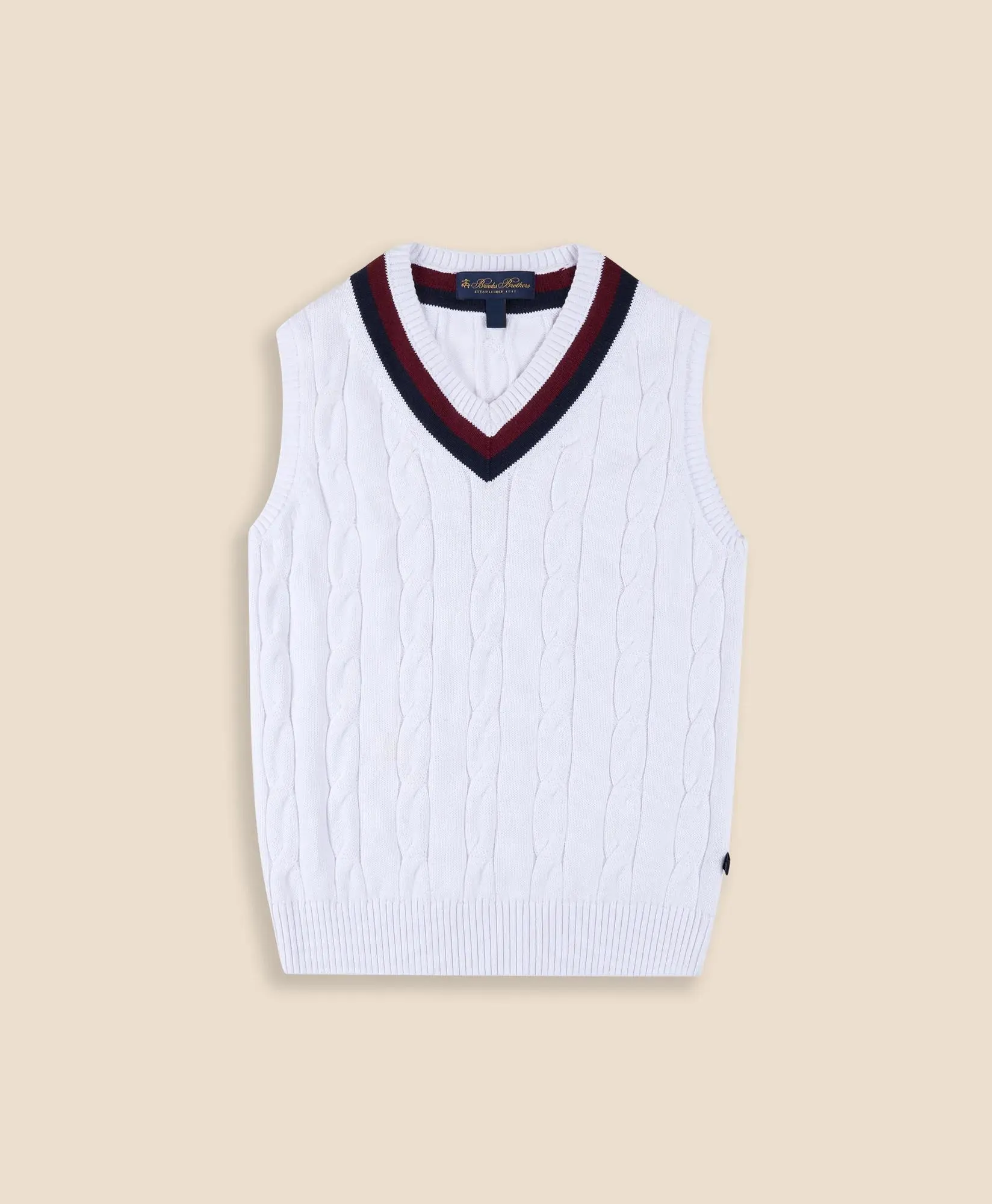 Boys Classic Cable Knit Tennis Vest